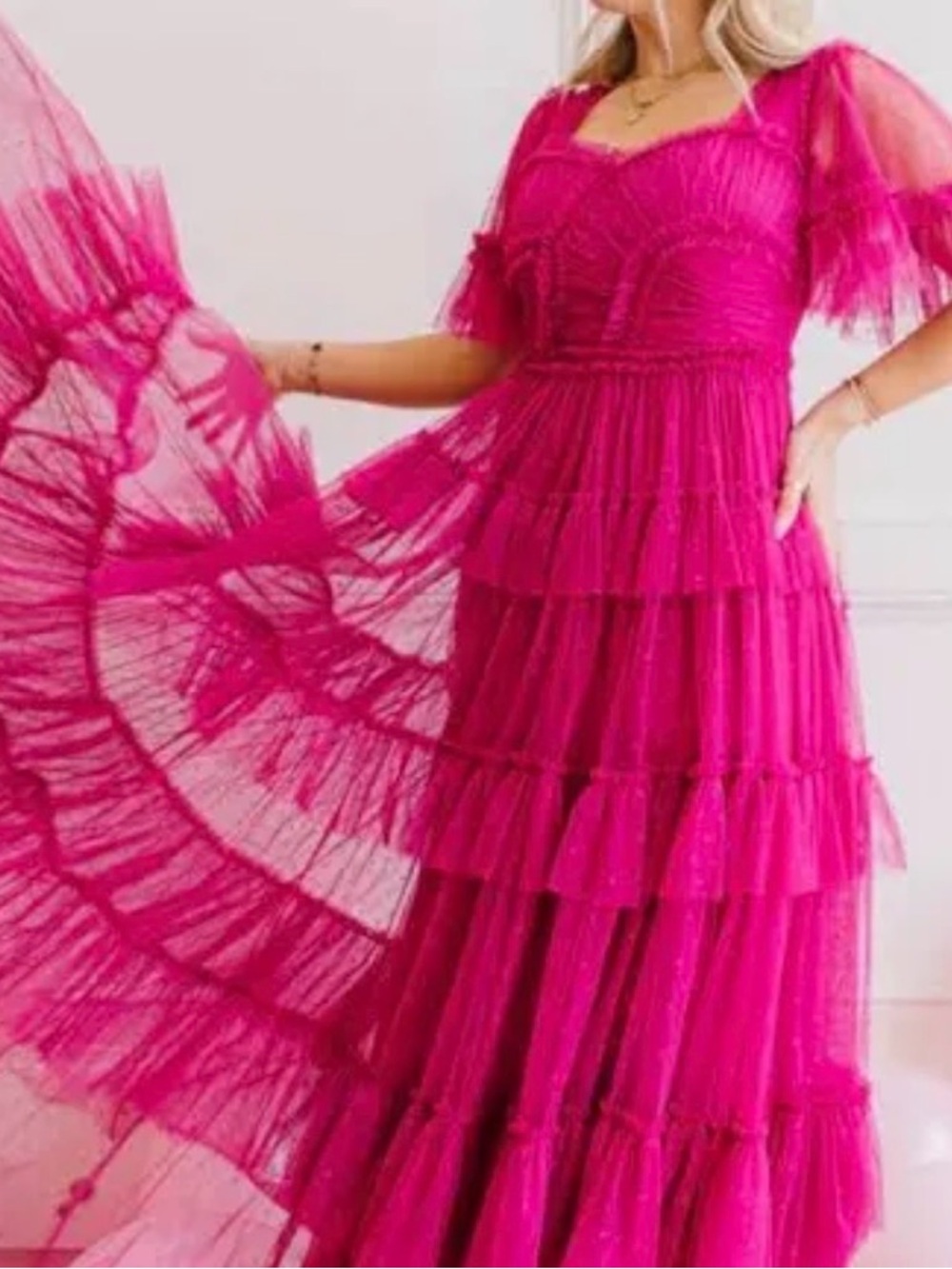 Whimsical hot pink Ivy City Co. dress